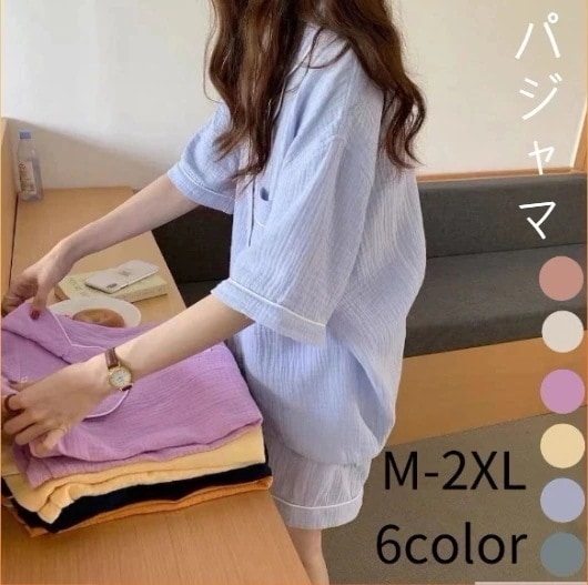 大人気！ パジャマ ルームウェア夏パジャマベビーコットン可愛い部屋着半袖半ズボン2点セットレディース 韓国 パジャマ上下セット 22,467円