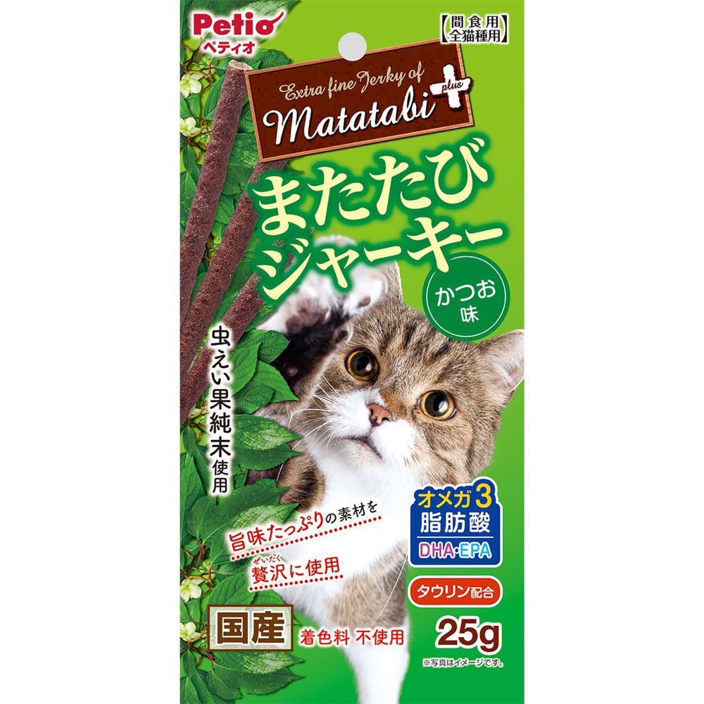 （まとめ買い）またたびプラス またたびジャーキー かつお味 25g 猫用おやつ [x20]