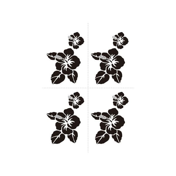 （まとめ）はるステンシル ハイビスカス[x5セット]