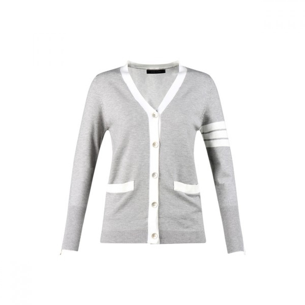 (ラックスゴルフ) ラックスゴルフグリーンクイーンレディース Vネック配色ニットカーディガン GQ3A702W