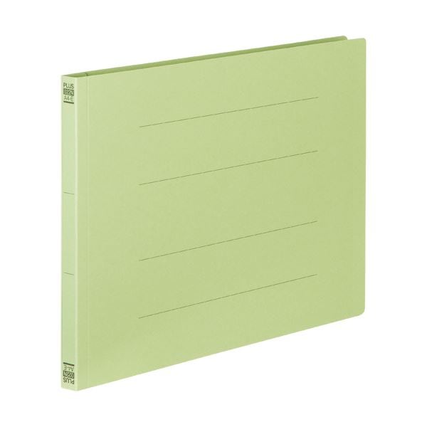 （まとめ）プラス フラットファイル 樹脂とじ具A4ヨコ 150枚収容 背幅18mm グリーン No.022N 1セット(10冊) (×10セット) 8,094円