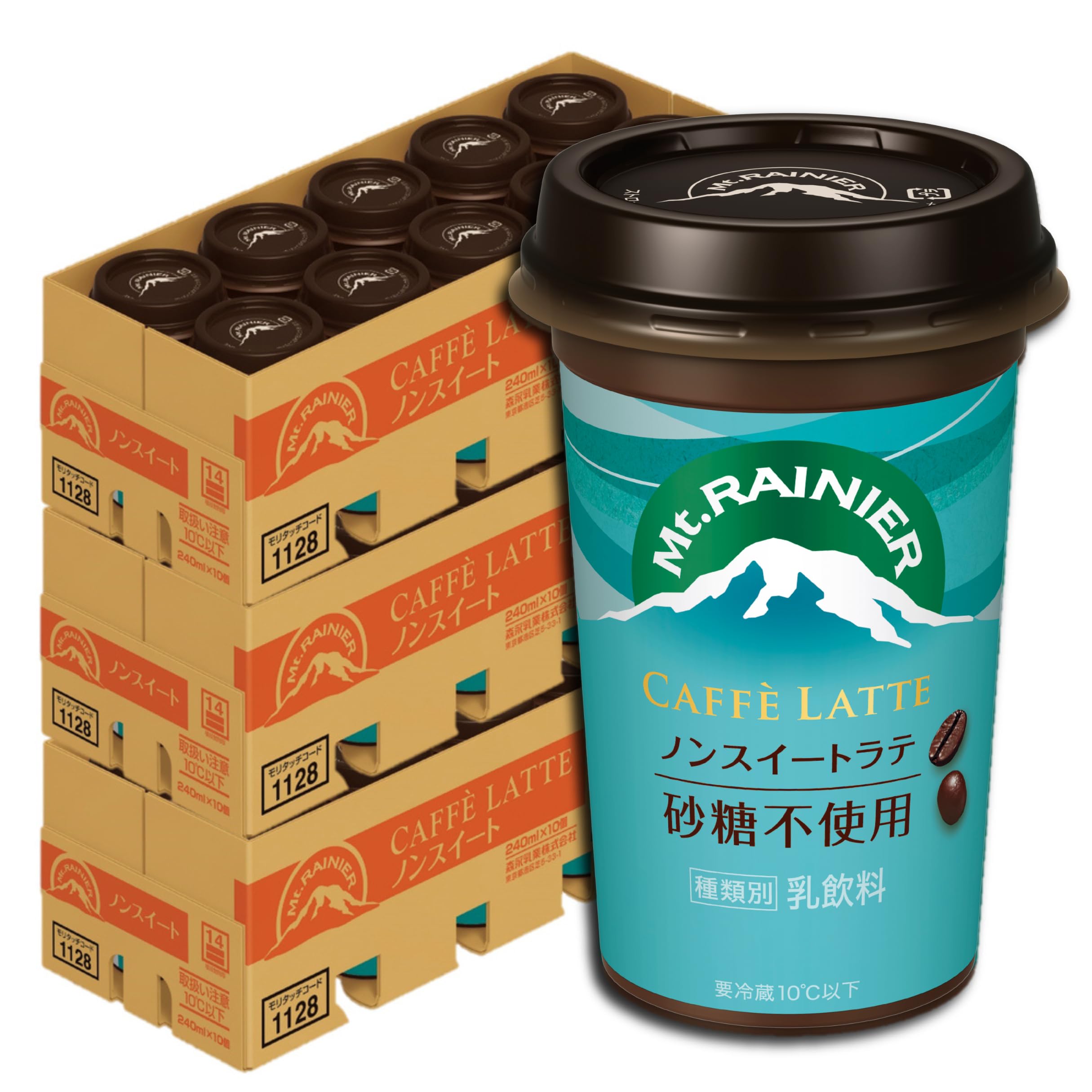 【Amazon.co.jp限定】森永乳業 マウントレーニア カフェラッテ ノンスイート 3ケース(30本) Mt.RAINIER コーヒー カフェラテ ドリンク 珈琲 飲料 【クール便】