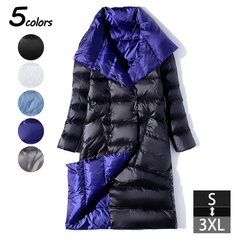 レディース ダウンジャケット 暖かい 冬 コート おしゃれ 女 軽量 防風 防寒 ロング 大きいサイズ ダウンコート アウター 着痩せ スリム 防寒着 体型カバー ミドル丈 暖かい カジュアル おしゃ