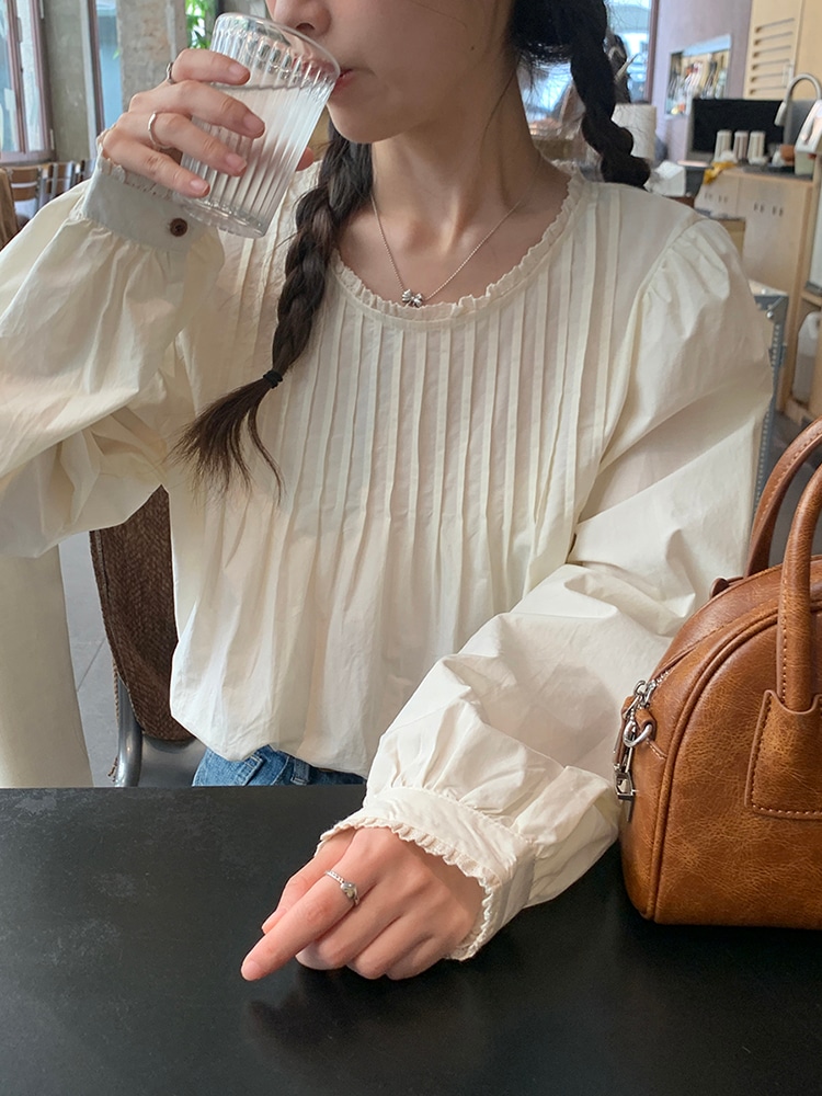 スウィート長袖シャツ2024初秋韓国風優しく万能着痩せトップス