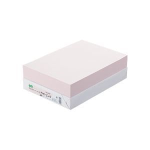（まとめ）TANOSEE αエコカラーペーパーII A4 ライトピンク 1冊（500枚） [x5]