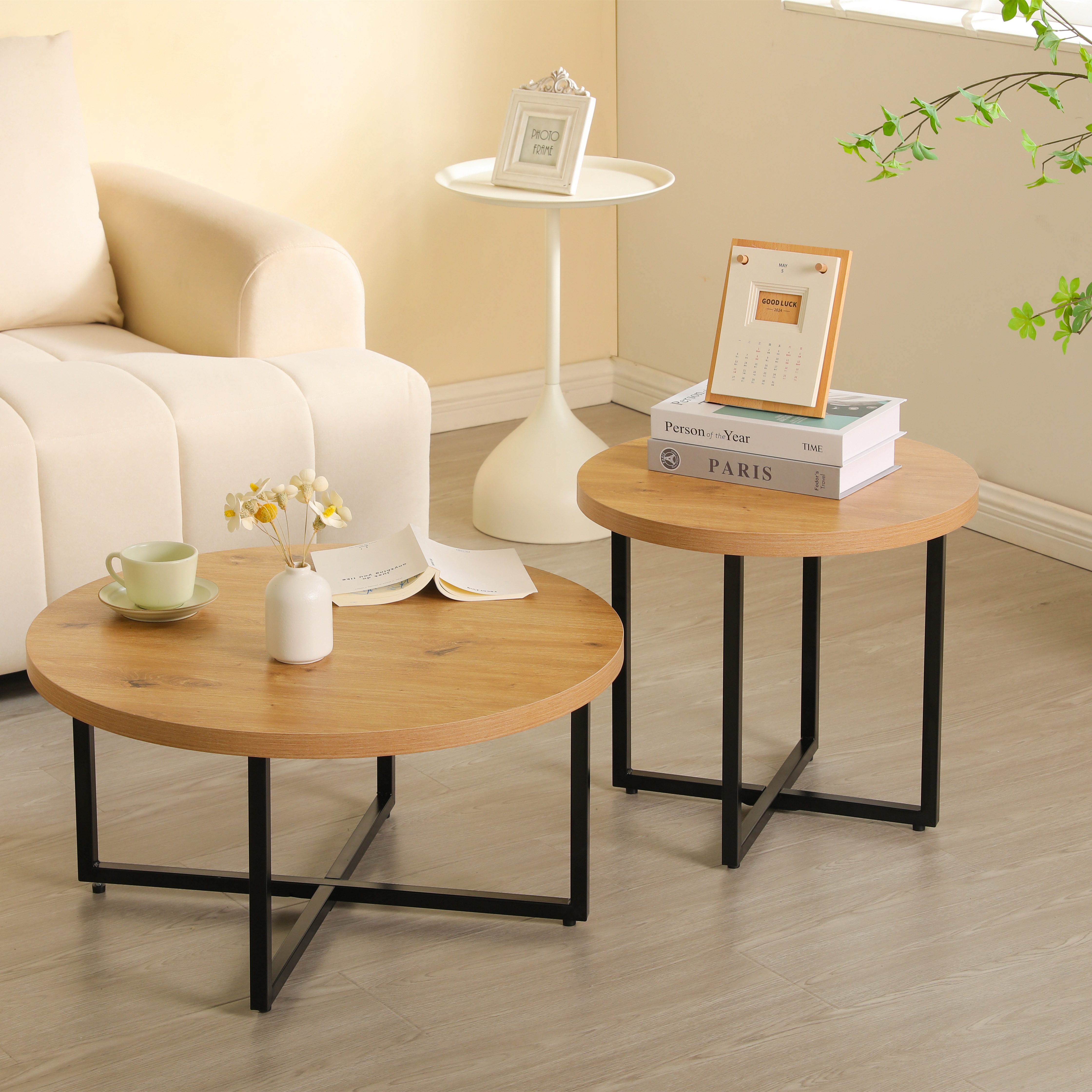 【国内即発送】新作 ナチュラル ネストテーブル ローテーブル センターテーブル サイドテーブル 丸 円型テーブル 組み合わせテーブル 入れ子式 北欧風 シンプル おしゃれ ナチュラル コンパクト 木製