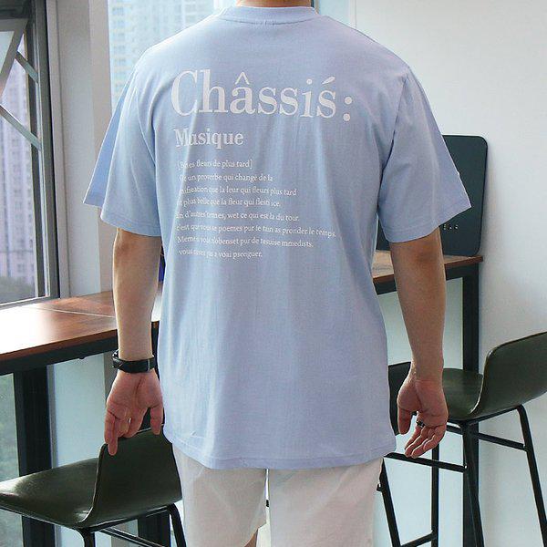 WIN メンズ ビッグサイズ CHASSIS ナ염 半袖Tシャツ
