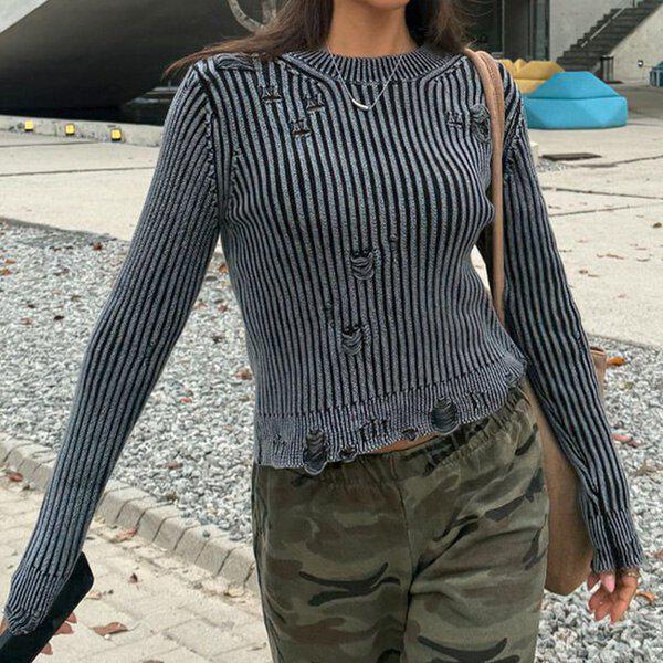 (KN)セルパ銃弾救済ニットティー 秋 冬 ニットTシャツ