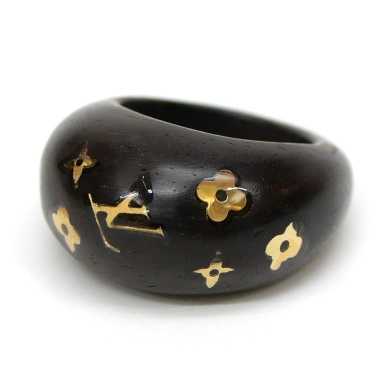 ﾙｲｳﾞｨﾄﾝ 指輪 ｳｯﾄﾞﾘﾝｸﾞ ﾓﾉｸﾞﾗﾑﾌﾗﾜｰ 3.5ｇ S 中古(56127)