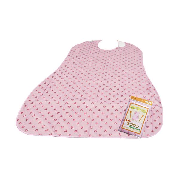 （まとめ）オオサキメディカル プラスハート食事用エプロン ピンク 1枚[x5セット]
