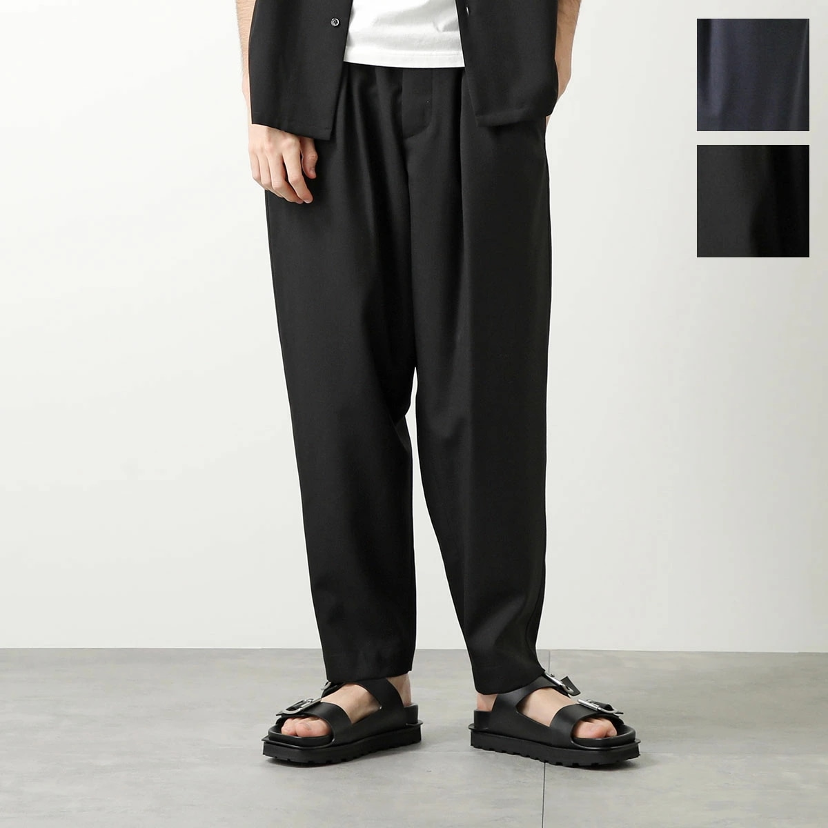 MARNI マルニ クロップドパンツ PUMU0017U4 TW839 メンズ ウール パンタロン スラックス タックパンツ テーパード セットアップ可能 カラー2色