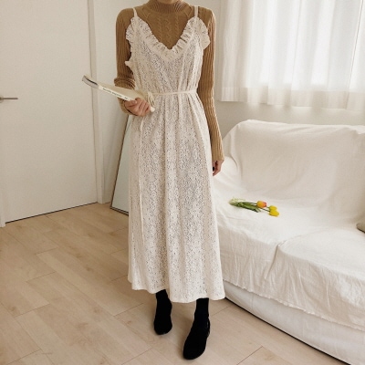 2018大人気新作韓国ファッション2PER女性らしいフラワーレースビスチェドレス髙品質送料無料おしゃれなシルエットのファッションコーデー提案