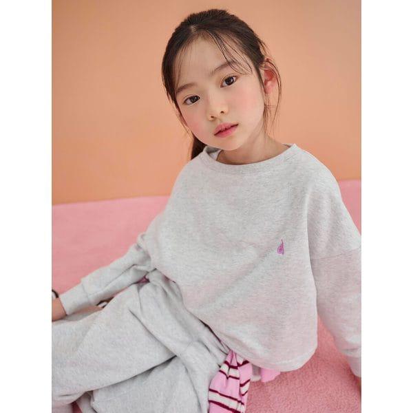 [BEANPOLE KIDS] 女児グラフィックポイント上下セット - ライトグレー (BI5141G142)