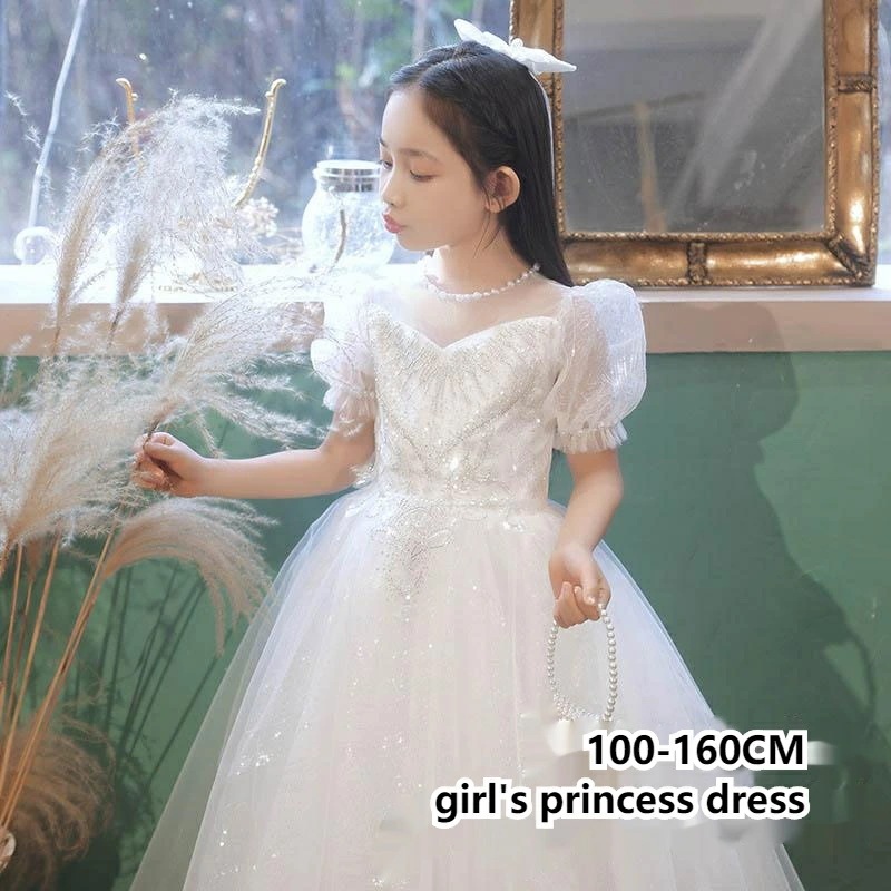子供ドレス 女の子 ピアノ お姫様 プリンセスドレス 発表会 レースドレス ワンピース 子供 ドレス フォーマル 子ども 結婚式 七五三 ジュニア ロングドレス キッズ ワンピース c-lifu-64