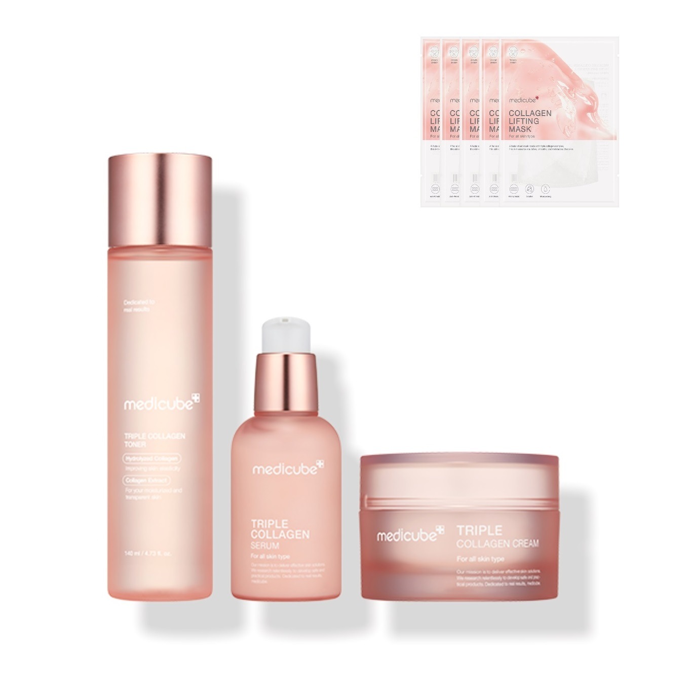 リニューアルコラーゲン3種セット[トリプルコラーゲンクリーム50ml+セラム55ml+トナー140ml](+コラーゲンマスク5枚贈呈)