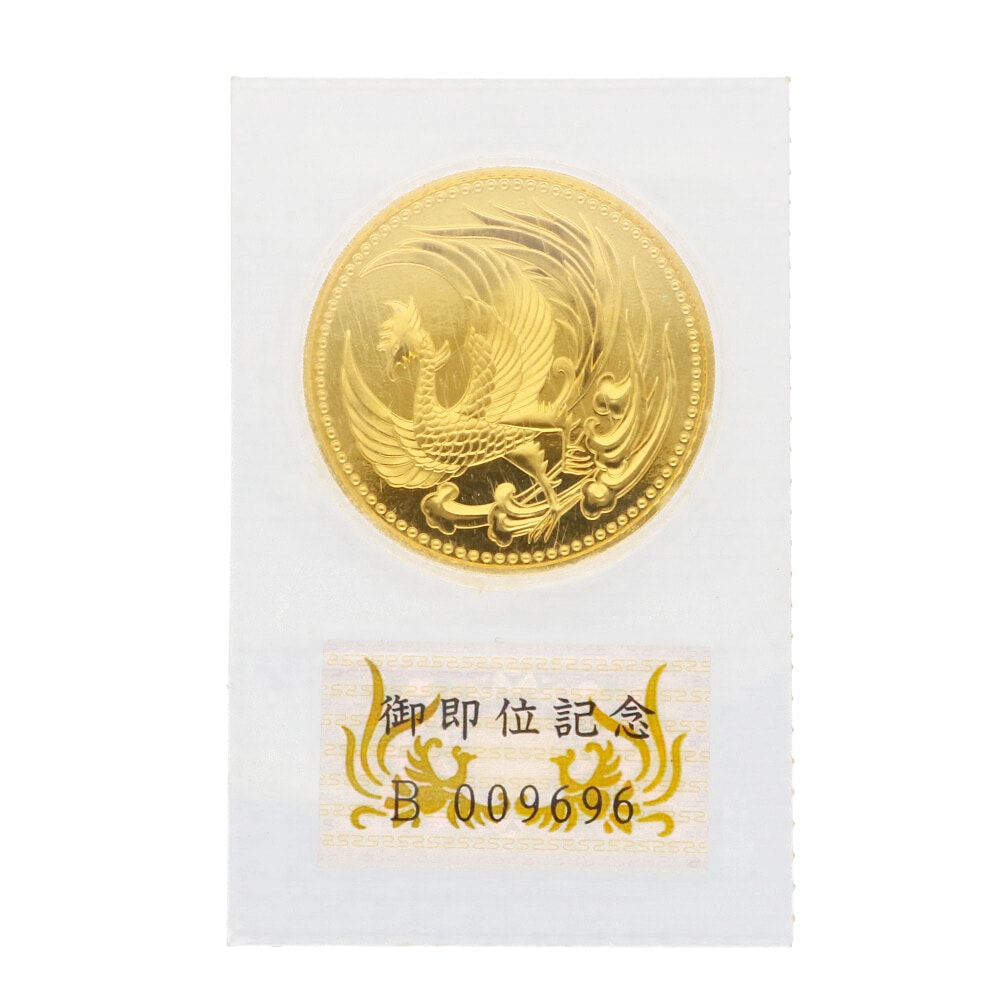 天皇陛下御即位記念 10万円金貨幣 平成2年 純金 記念コイン K24ゴールド 中古 美品