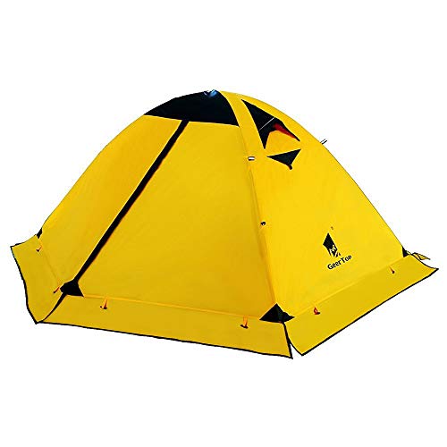 全品送料0円 簡単設営 アウトドア 登山 バイク キャンプ PU5000MM 二重層構造 軽量 冬 4シーズン スカート 2人用 テント GEERTOP 140cm 【ファスナー進化版】 210cm x テント・タープ