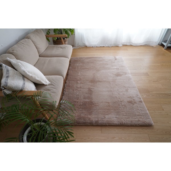 スミノエ 洗える マイクロファイバー 2層ウレタンラグ MS-305 190240cm ミルクティー メーカー直送