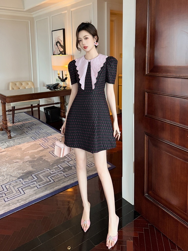 【JY.上品】 2025夏新品 レトロ ショート ドレス パーティー キャバ 大人 同窓会 披露宴 卒業式 結婚式 演奏会 ウェディング 二次会 メガ割