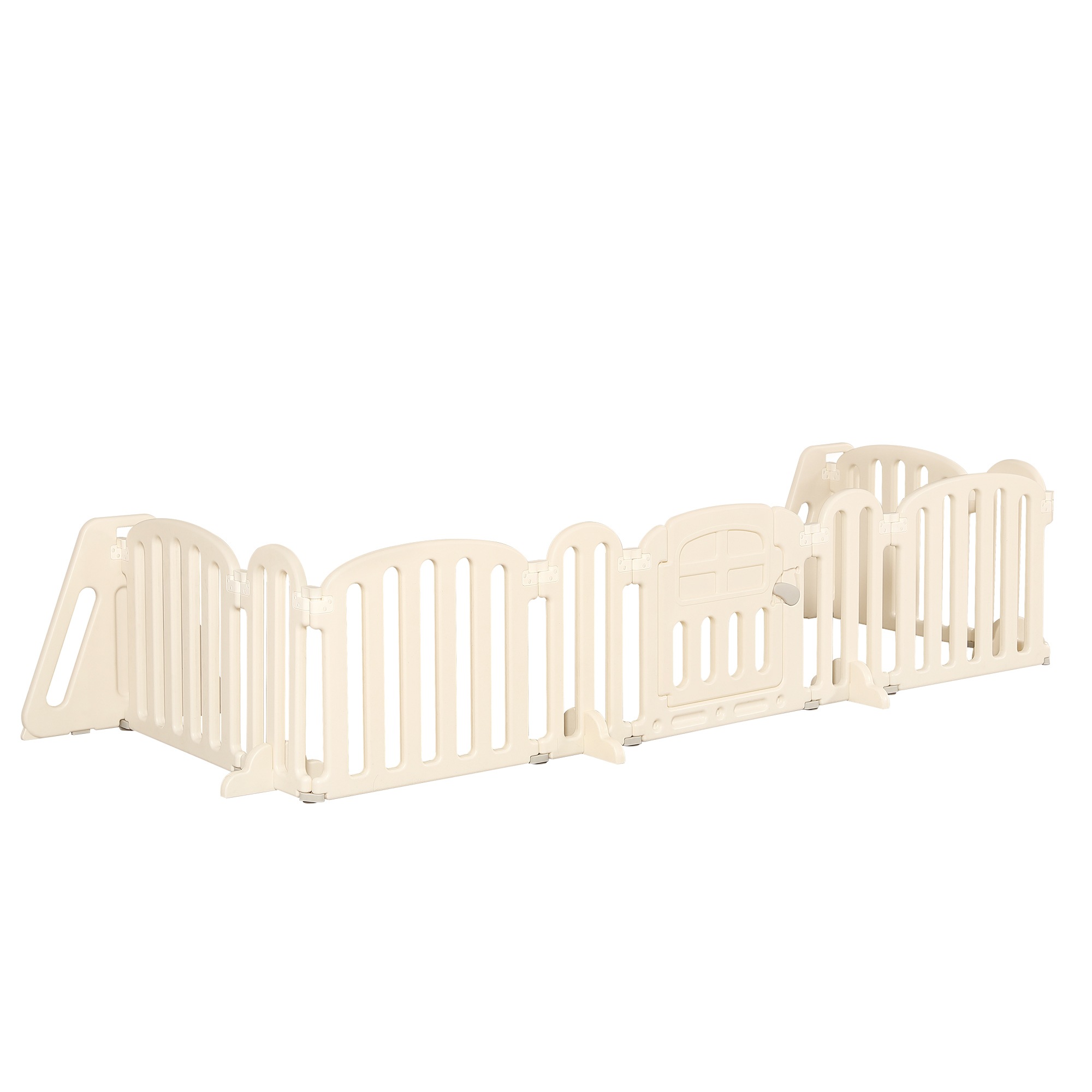 国内発送.送.料.無.料新品91【幅454cm】ベビーサークル ベビーゲート キッズパーテーション 扉付き おくだけ 自立式 安全 倒れない ドアロック 変形可能 ベビーガード アレンジ自由自在 一直