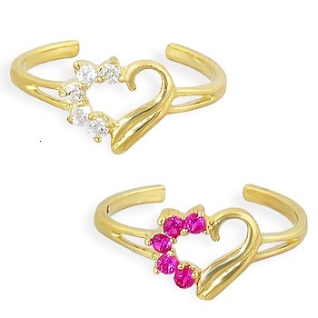 10金パヴェハートトゥリング K10 10金リング 本物の金 足の指輪 トーリング 足のリング ピンキーリング フリーサイズ チップリング ミディリング ファランジリング tr-10k314xx-r