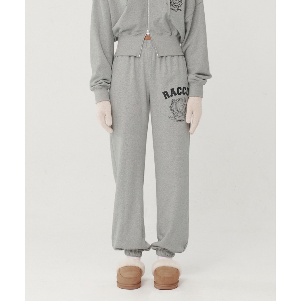 TAKEASYウーマンズ月桂樹ジョーガーパンツ（メランジグレー）