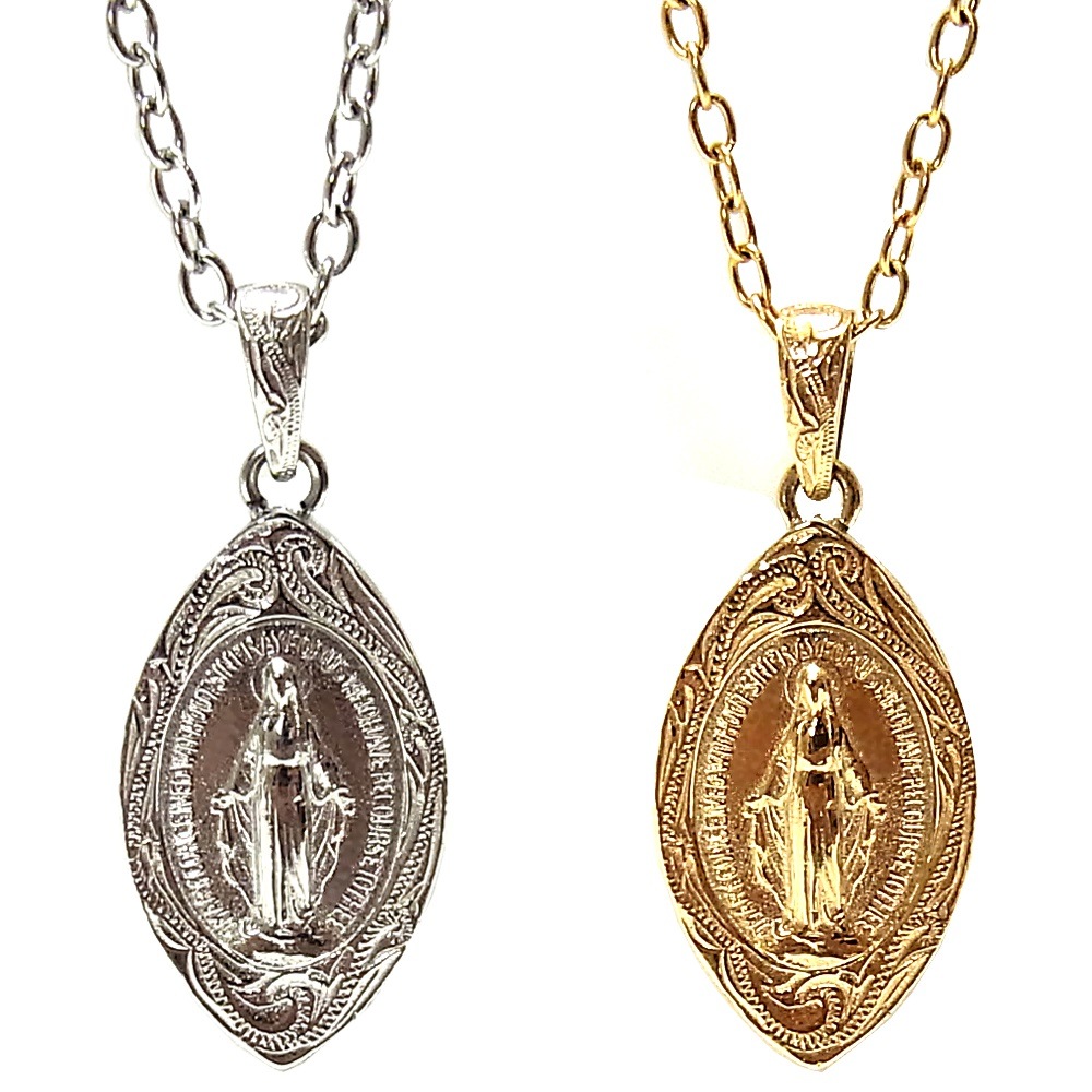 ハワイアンジュエリー マリア ネックレス K14イエローゴールドコーティング サージカルステンレス