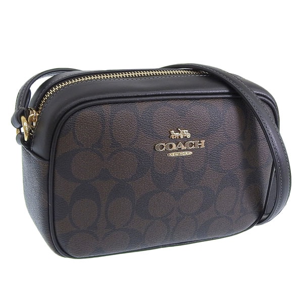 コーチ バッグ レディース ショルダーバッグ アウトレット ブラウン×ブラック ミニ ジェイミー カメラバッグ シグネチャー キャンバス SIG MN JMIE CMRA BAG CQ874IMAA8