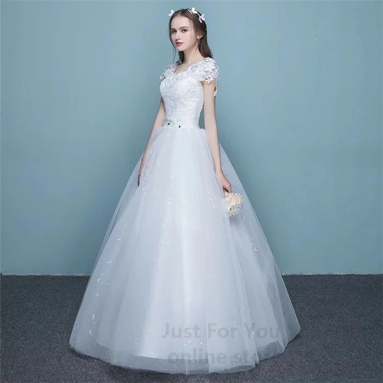 【3日で出荷】ウェディングドレス ロング丈 ウエディングドレス 白 ドレス 花嫁 二次会 結婚式 白ワンピース フォーマルドレス 編み上げタイプ 白