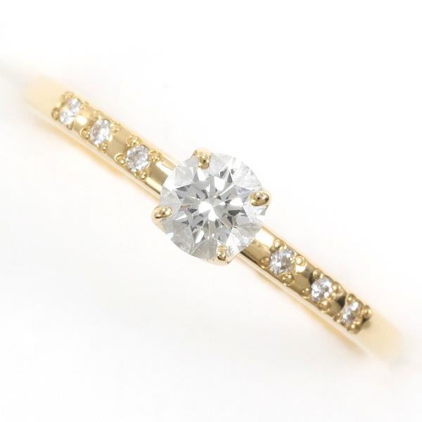 K18 18金 YG リング 指輪 7.5号 ダイヤ 約0.21ct ジュエリー 中古