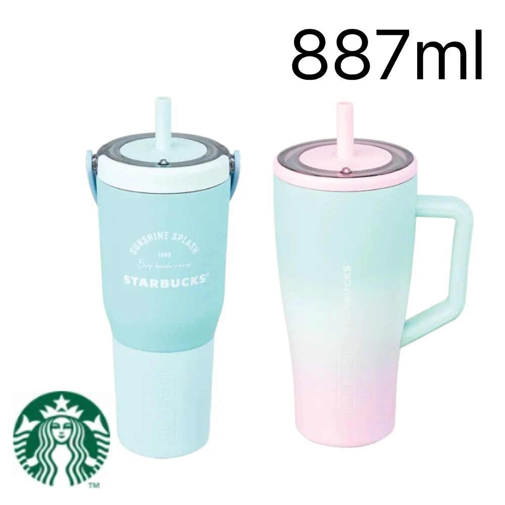 韓国 starbucks SS サーフビーチ ブルーメイト コールドカップ 887ml レサ エラ 選択可能 ストロー付き 保冷対応 大容量 ドライブ 人気タンブラー 正規品