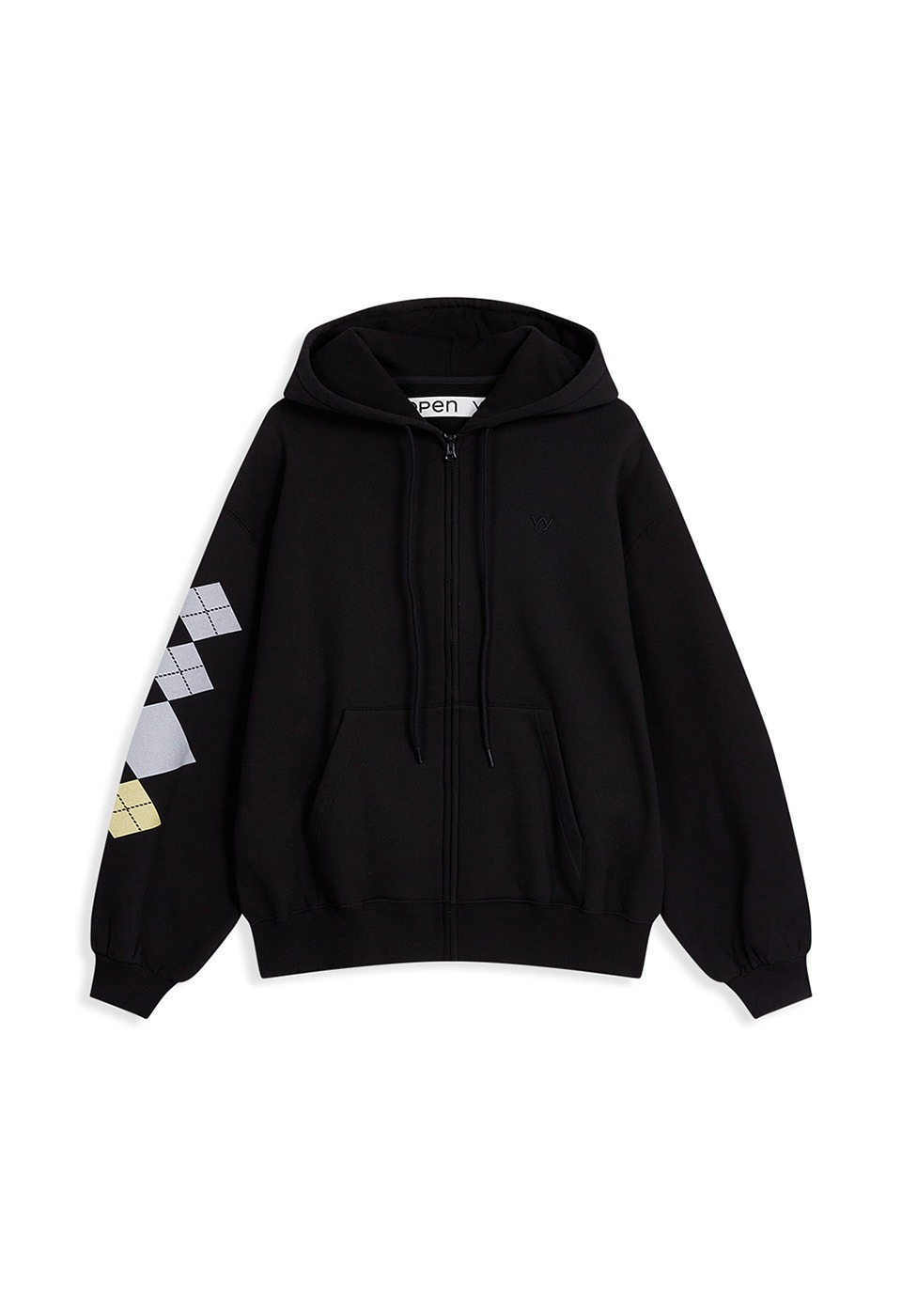 【OPEN Yy】 [UNISEX] ARGYLE BOX HOODIE : BLACK 19,345円