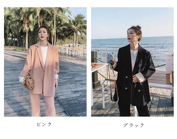 2025新作 二点セット レディース スーツセット 春アウター ブラック レディースファッション セットアップ ママスーツ 卒業式パンツスーツ スーツジャケット 入園式 入学式 卒園式 2025福袋