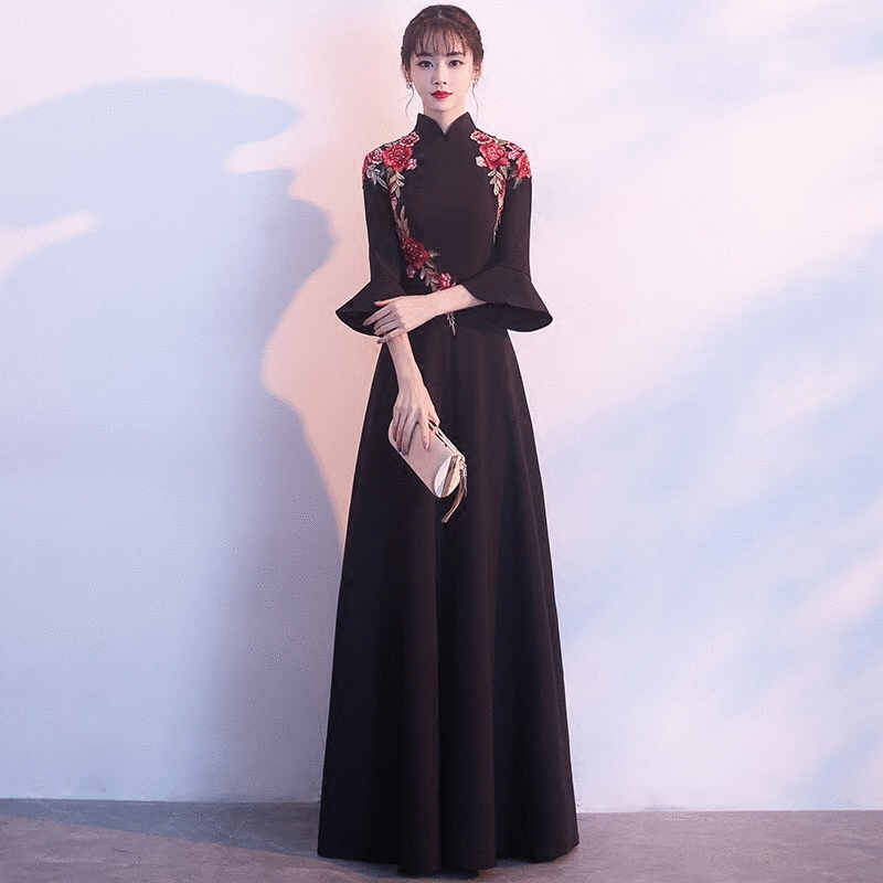 ada Aラインドレス ブラック XS S M L XL XXL XXXL 結婚式 パーティードレス ドレス ワンピース 二次会 ロングドレス 大きいサイズ ミモレ丈 ロング丈