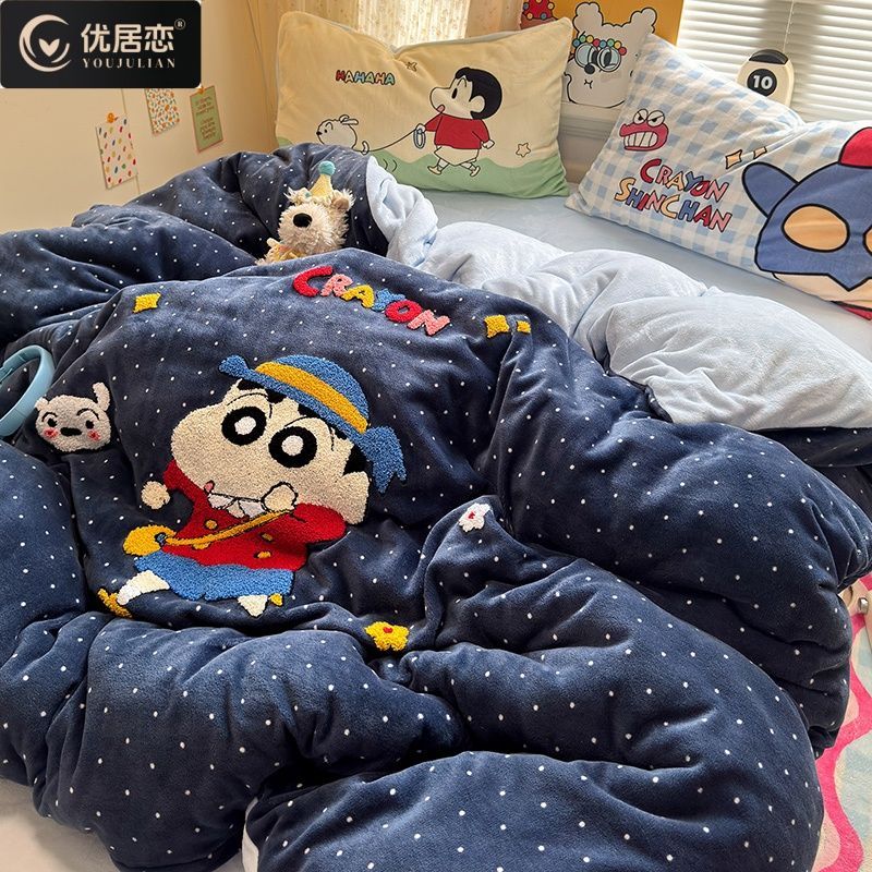 優居恋クレヨン小新タオル刺繍牛乳の毛の四つのセットを厚くします