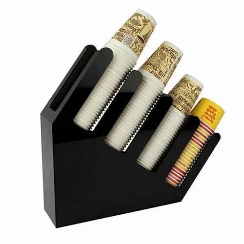 紙コップホルダー カップスタンド カップホルダー カップディスペンサー 紙カップと蓋収納 コーヒーカップ調味料シュガーストロー入