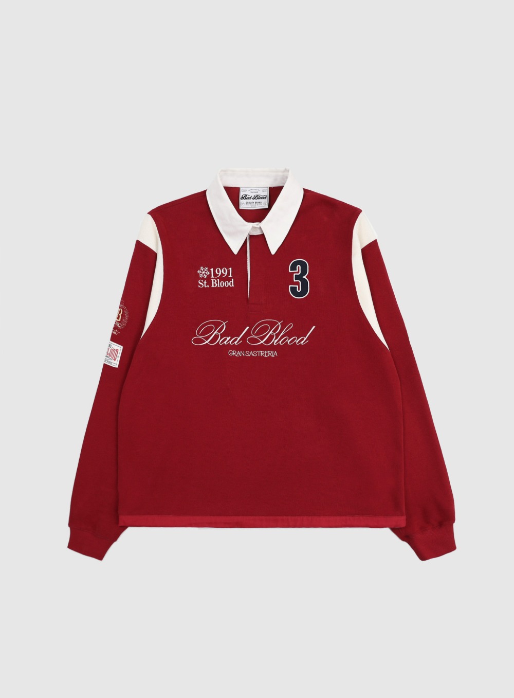 【BADBLOOD】 SAINT BLOOD RUGBY SHIRT : RED