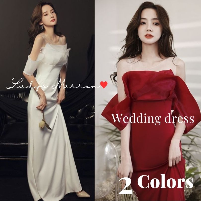 2点購入で200円割引安い前撮りドレス お呼ばれドレス 結婚式 パーティードレス かっこいい ウエディングドレス ウェディングドレス 白 イブニングドレス 赤 ドレス ロングドレス 二次会 花嫁 2次 5,928円
