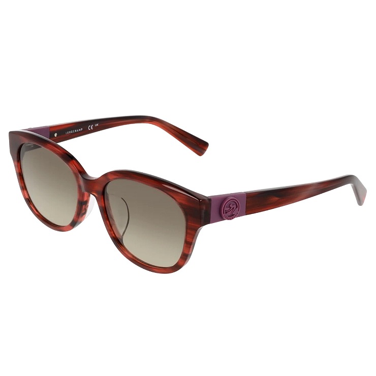 レディース サングラス lo798slbj-607 53mm 女性用 UVカット UV400 紫外線対策 ウェリントン 型 アセテート フレーム STRIPED RED カラー