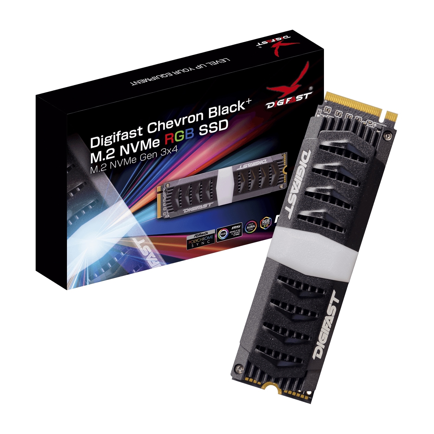 Chevron Black+ 1TB M.2 NVMe RGB SSD - Gen3x4 PCIe