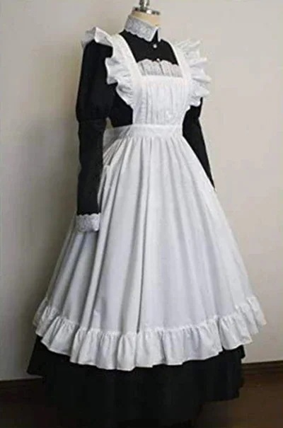 ワンピース 大人用 ブラック ヴィクトリアンメイド クラシカルロングメイド服 コスプレ メイド服