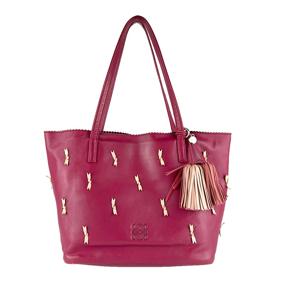 ロエベ LOEWE ハンドバッグ レザー ワインレッド レディース z8792