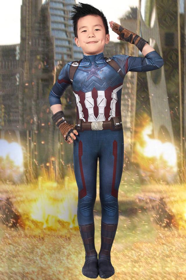 新タイプ追加 激安販売 アベンジャーズ キャプテン アメリカ Avengers Infinity War Captain America 子供用 コスプレ衣装[J190024AA-KID]