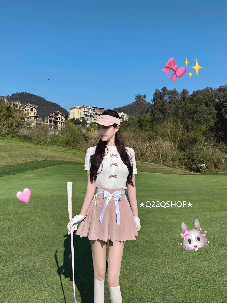 ゴルフウェア 2025 春夏 上下セット 半袖 Tシャツ スカート ロング パンツ キャップ 帽子 速乾 白 可愛い おしゃれ 痩せる 韓国風 レディース ゴルフスカート スポーツウェア テニスウェア