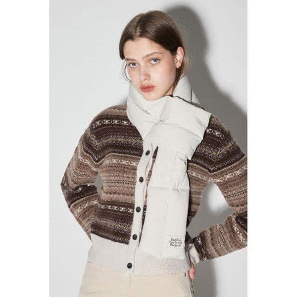 女性ノルディックパターンニットカーディガン(B244KC840P)