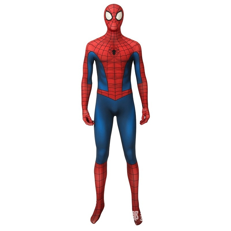 マーベル スパイダーマン クラシック スーツ 3d プリント タイツ 大人 男性 ハロウィン スーツ J4273