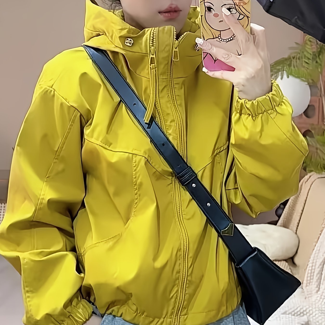 2025年春 レディースショートジャケット - スタイリッシュなファーストフード付きウィンドブレーカートレンディクロップドボンバージャケットカジュアルアウター軽量コート, カジュアルウェア,モダ