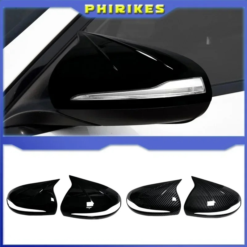 2個セット メルセデス・ベンツ Cクラス W205 Eクラス W213 GLCクラス X253 Sクラス W222 用 ABS製 リアビューミラー カバー トリム アクセサリー（RHD/LHD対応）