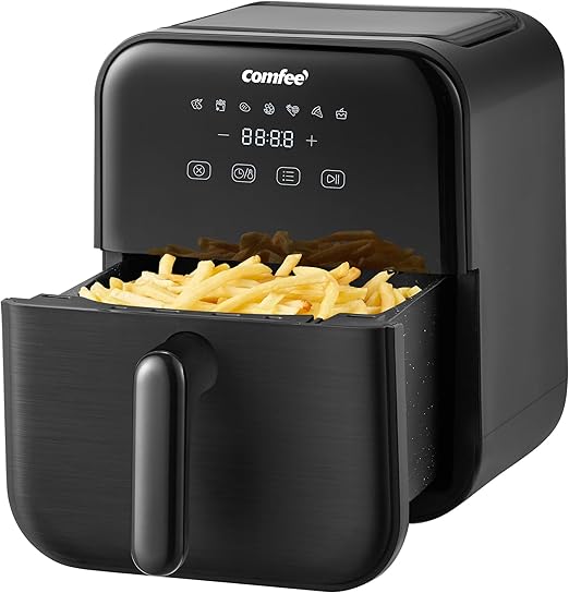 ノンフライヤー 4L 大容量 ノンオイル 電気 エアフライヤー 揚げ物 ポテト 7つのメニュー設定 家庭用タイマー 温度調節 自動電源オフ 自動調理 LEDディスプレイ PSE認証済 ブラック