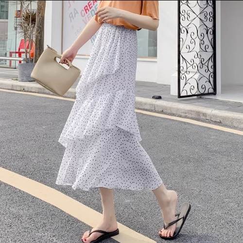 スカート フレアスカート 3段 ロング ロング丈 フレア シフォン かわいい 大人可愛い きれいめ 大人 上品 おしゃれ お洒落 大人女子 柄 花柄 小花柄 フラワー ドット柄 水玉 春 チェック柄